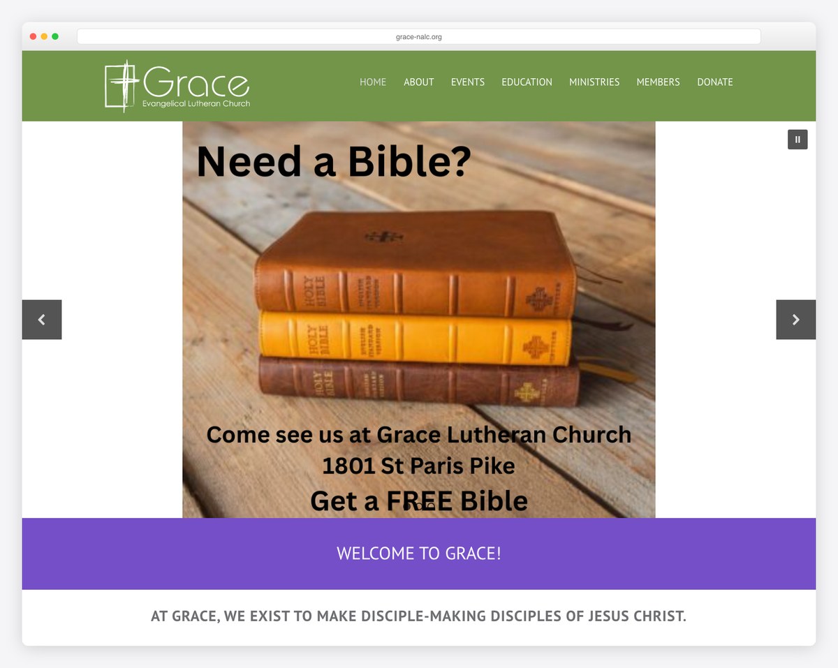 Grace Evangelical Lutheran Church Springfield OH website (NALC)