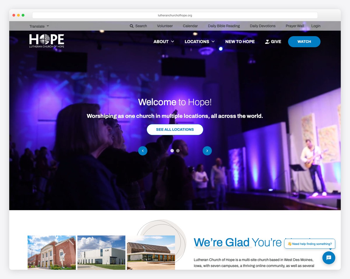 Lutheran Church of Hope West Des Moines website