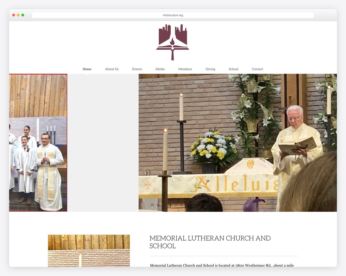 Memorial Lutheran Church Houston website (LCMS)
