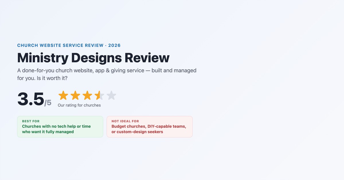 Ministry Designs Review: Is This Done-For-You Church Website Service Worth It?