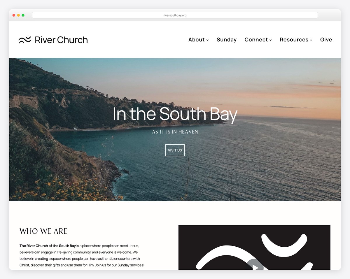 The River Church South Bay built on Clover Sites screenshot