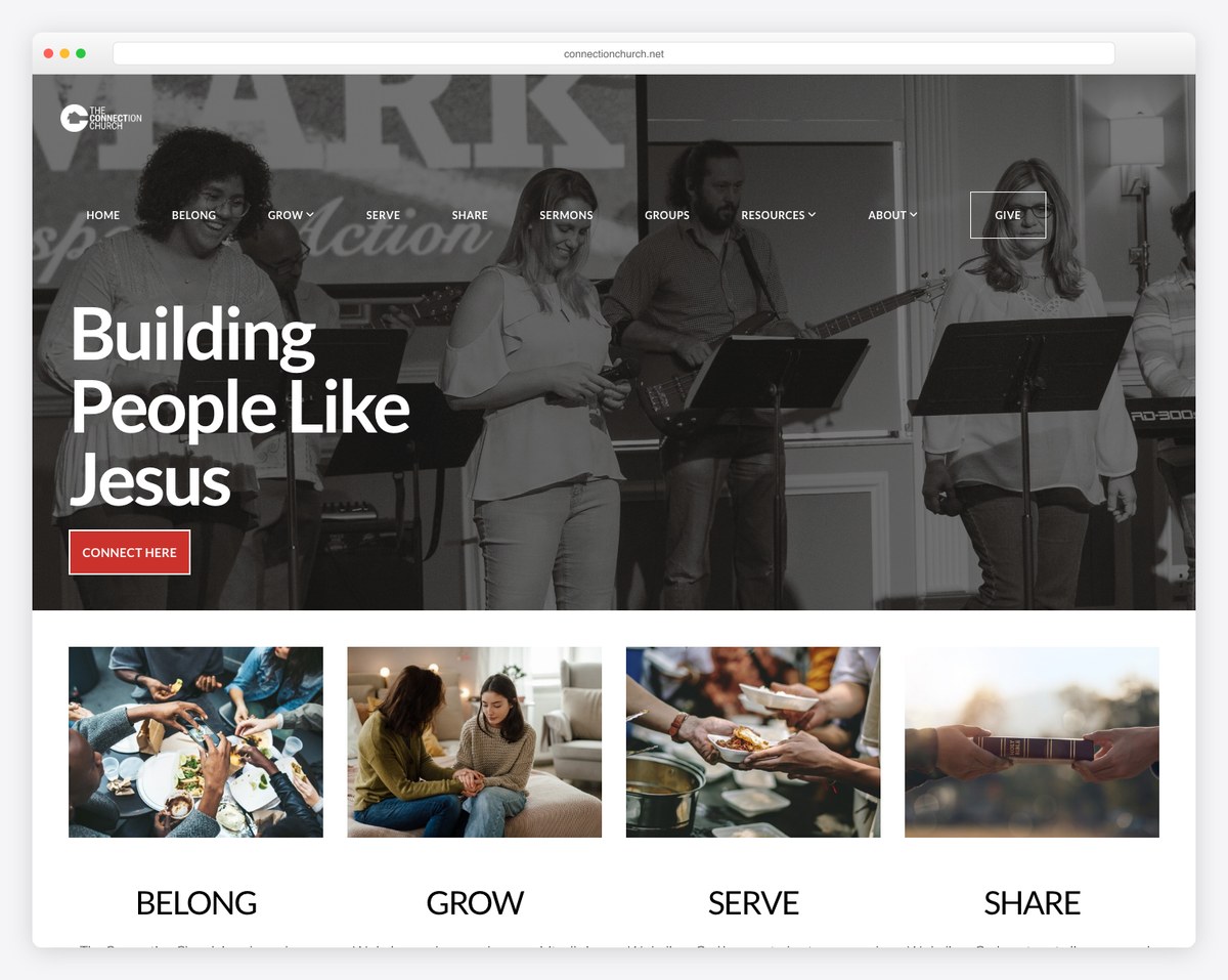 The Connection Church built on Subsplash screenshot
