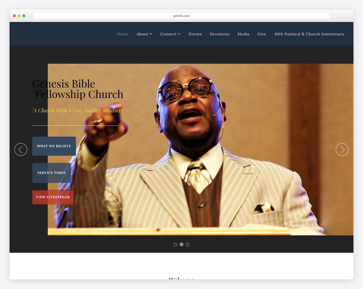 Genesis Bible Fellowship Church built on Subsplash screenshot