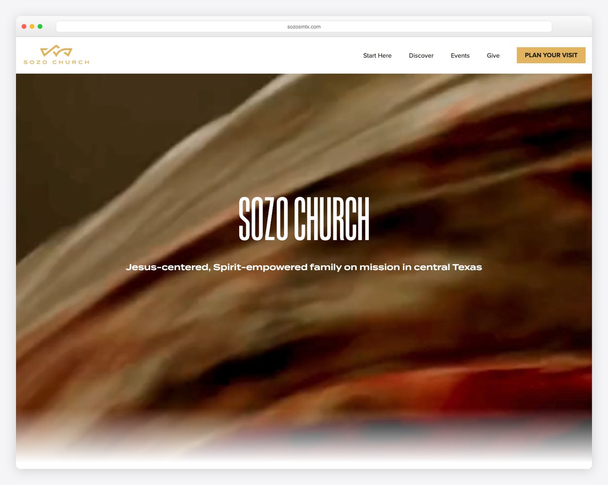 Sozo Church website built on The Church Co screenshot