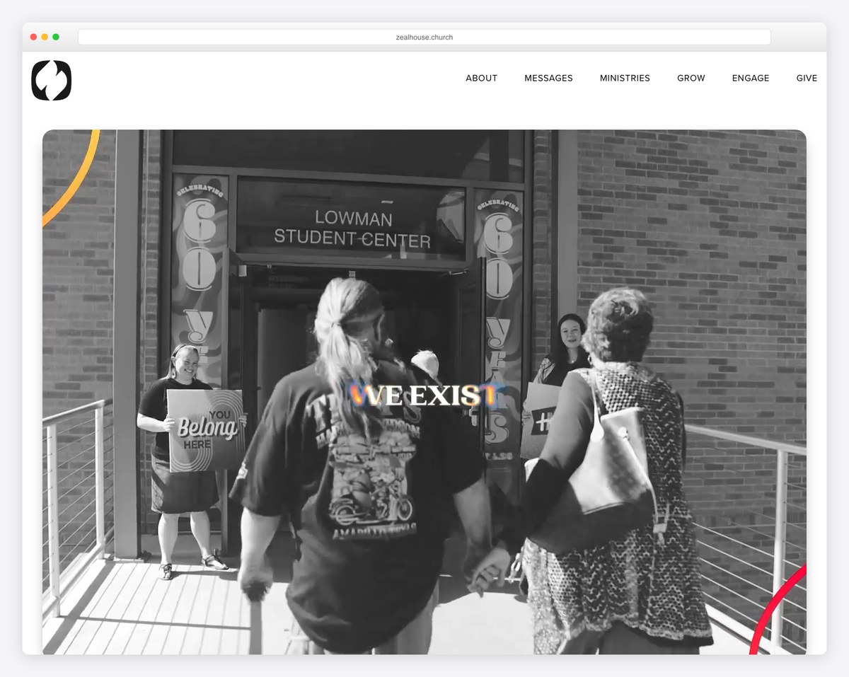 Zealhouse Church website built on The Church Co screenshot
