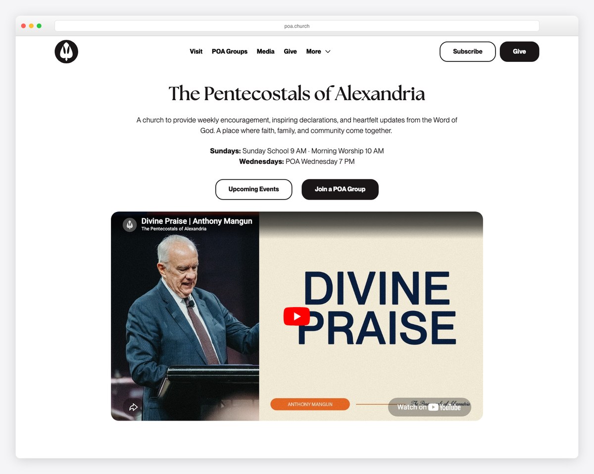 The Pentecostals of Alexandria website (Oneness Apostolic)