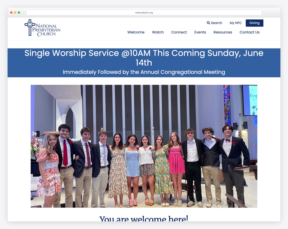 National Presbyterian Church Washington DC website (PC(USA))