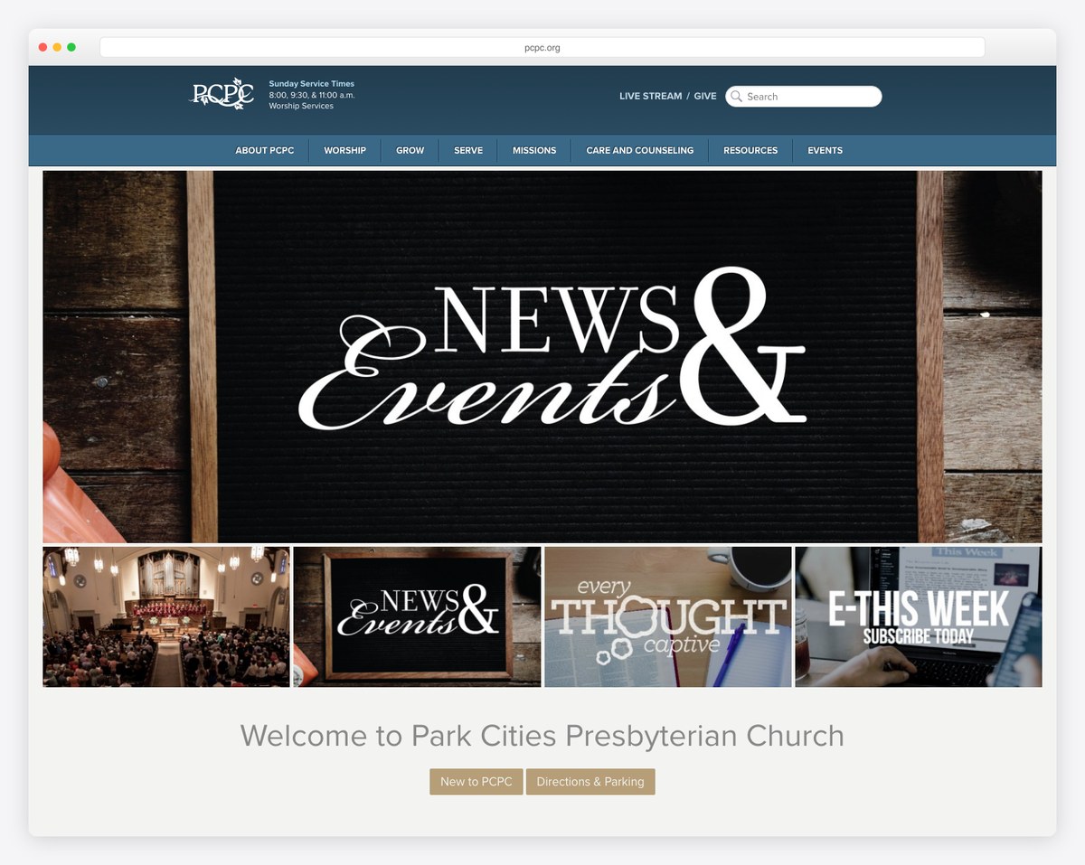 Park Cities Presbyterian Church Dallas website (PCA)