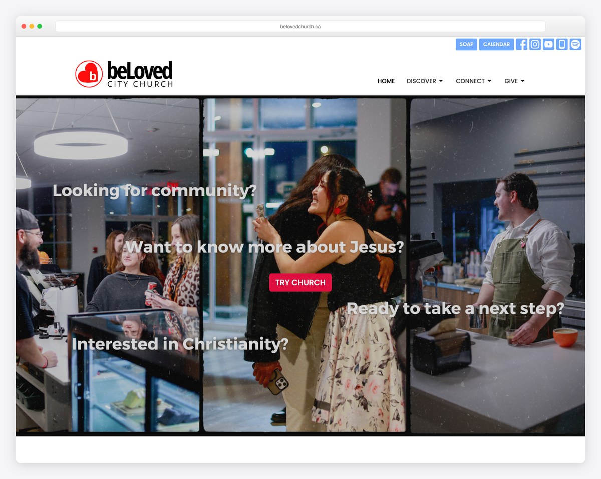 beLoved City Church website built on Tithe.ly Sites