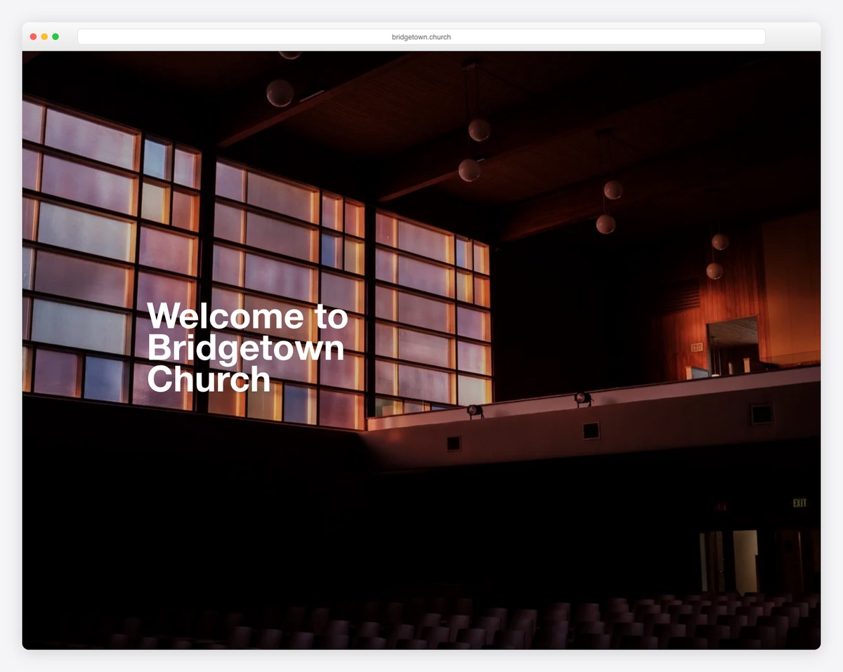 Bridgetown Church website built on Squarespace