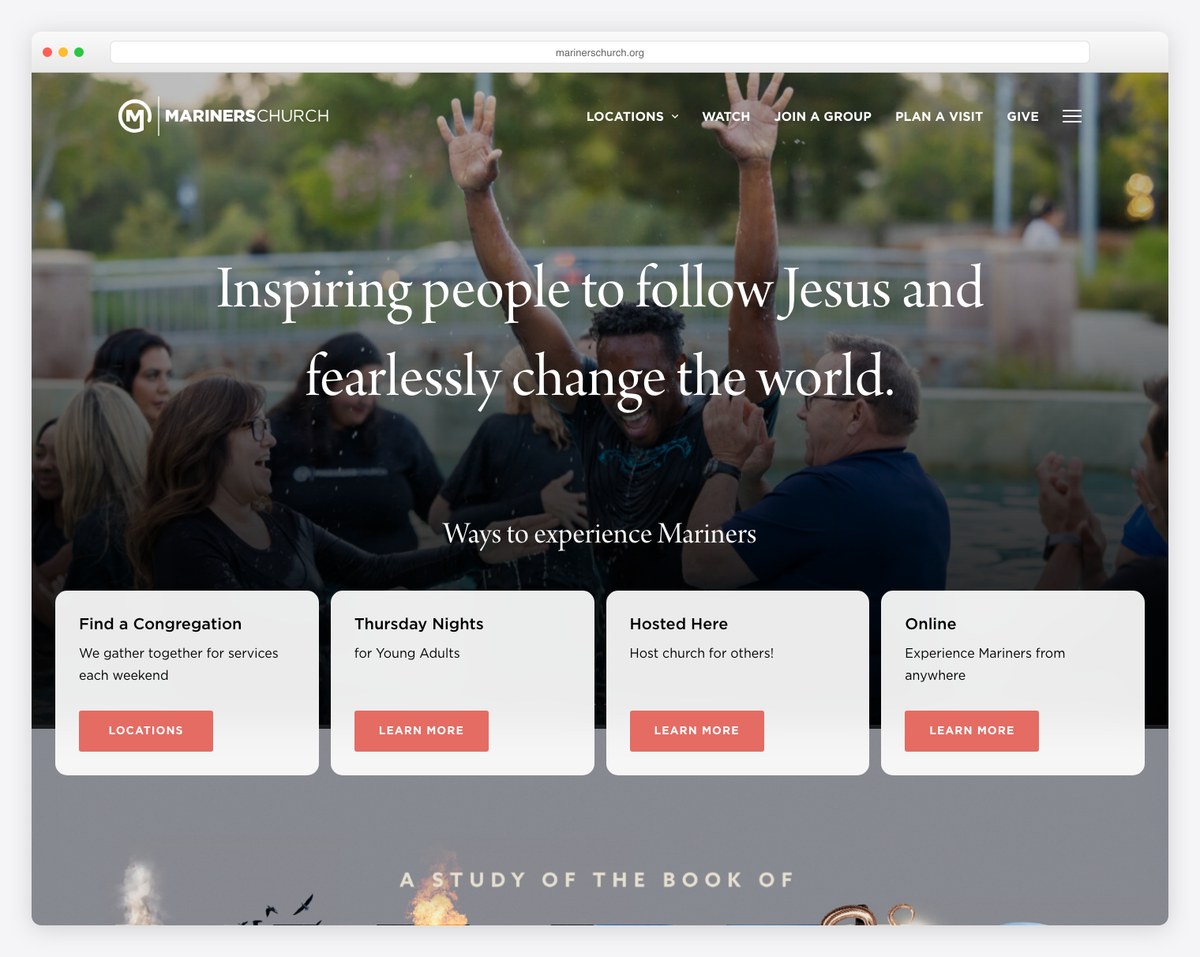 Mariners Church website built on WordPress