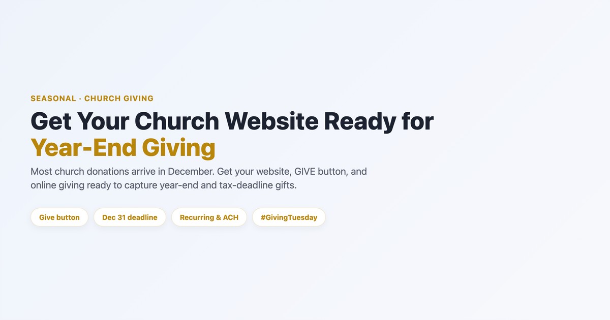 Get your church website ready for year-end giving — a checklist