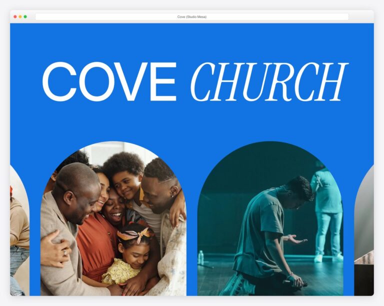 Cove Squarespace church website template screenshot